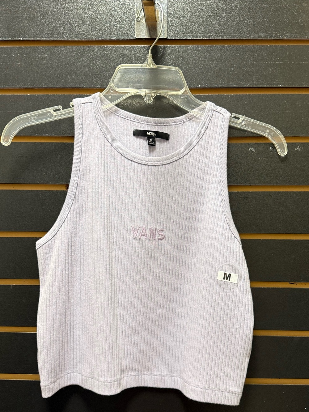 Vans Rise N Shine Ribbed Crop Tank Top Lavender Medium NWT